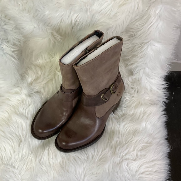 NEW Born Women's Espresso Dark Brown Combo Nevica Leather Boots Size 7 - Picture 4 of 10